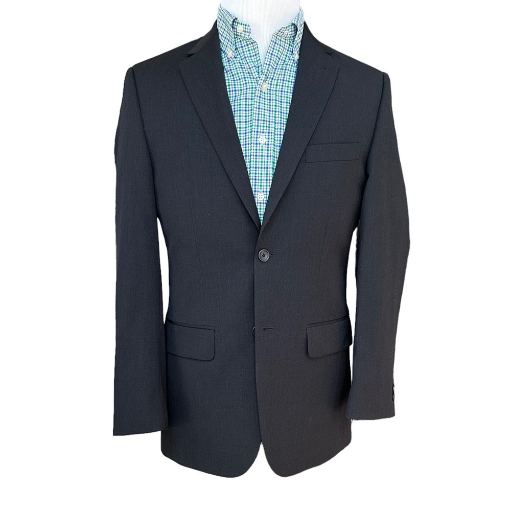 Pronto Uomo Men's Sz 36R Platinum‎ Dark Grey Two Button 100% Wool Blazer Jacket